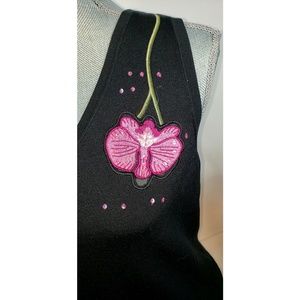 Cache Tops - Cache Blk One-shoulder Silk Floral Sleeveless Top Cache Tops - Cache Blk One-shoulder Silk Floral Sleeveless Top